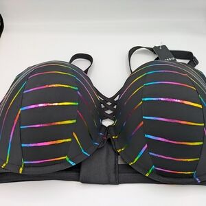 Black Striped Women's Bra